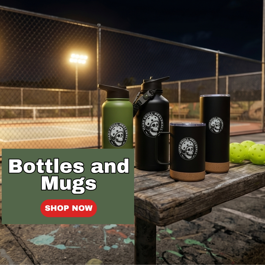 Hard Skull Pickleball Water bottles and coffee mugs