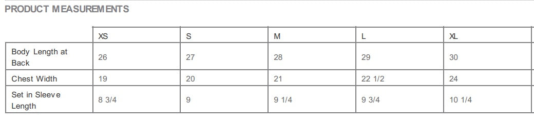 Size chart